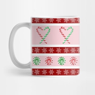 Pink and Red candy cane stripes Mug